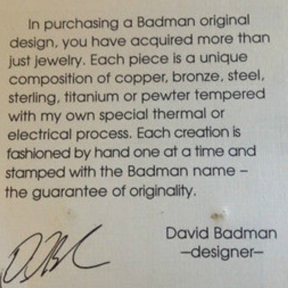 David Badman Sterling Silver Mixed Metal Earrings Vintage - Picture 8 of 8